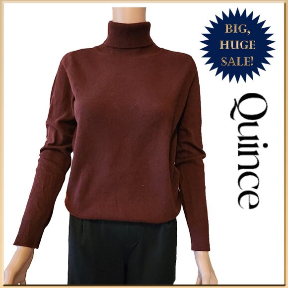 Quince Sweaters - Quince Mongolian Cashmere Turtleneck Sweater NWOT Maroon Small